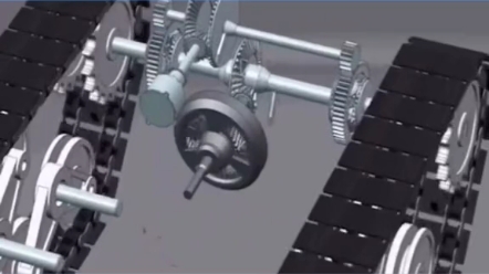 履带正反转差速器原理演示，让你看看履带机如何转向